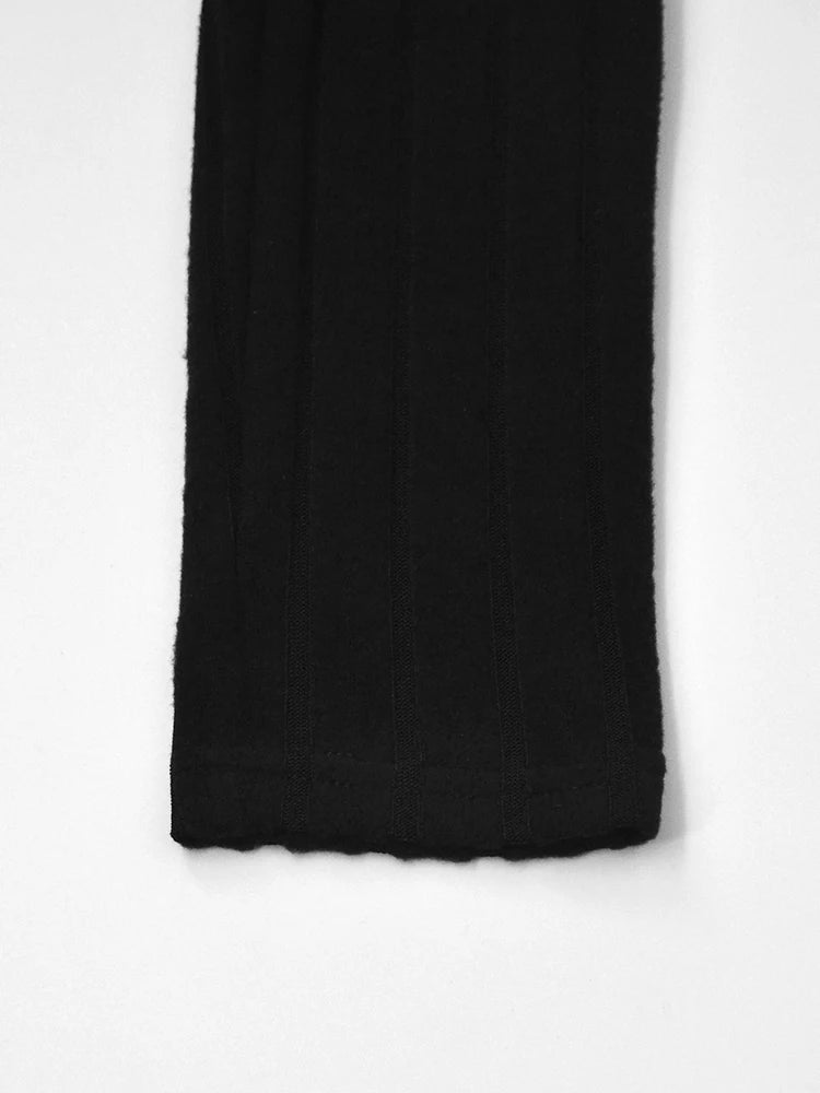Women's Mini Dress™ Black Solid Turtleneck Long Sleeves Sheath Elegant Bodycon Party Dress