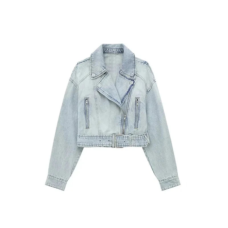 Women's Denim Jacket™ Lapel Long Sleeve Loose Streetwear Short Jacket