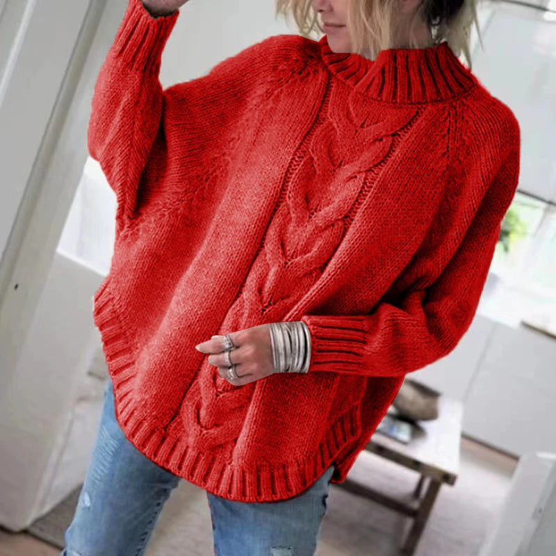 Women's Vintage Inspired Sweater™ Loose Fit High Neck Pullover