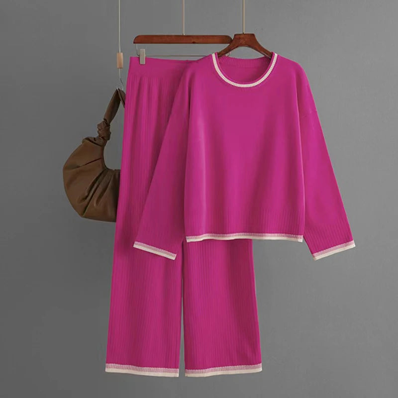 HELIAR Women's Tracksuit™ Elegant O-neck Long Sleeve Pullovers and wide Leg Pants