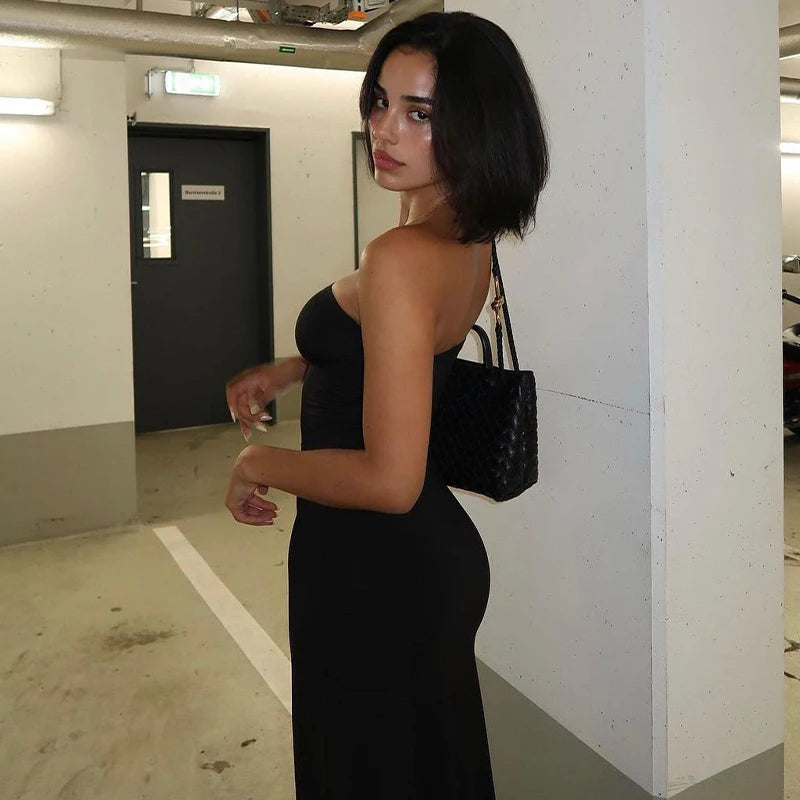 Women's Black Strapless Long Dress™ Bodycon Maxi Prom Dress