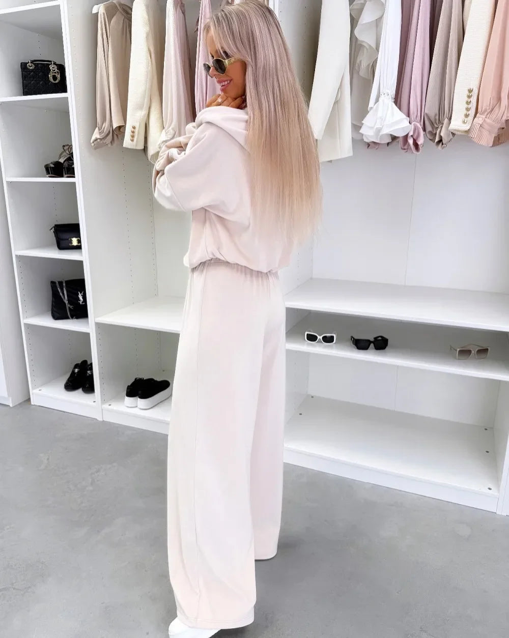 Women's Casual Outfit™ Zipper Hooded Cardigan + Wide Leg Pants Two Piece Set