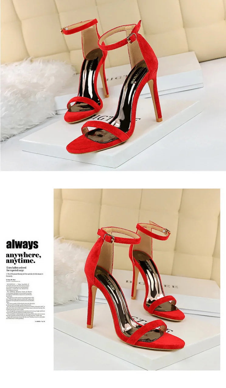 Women's Summer High Heels™ Velvet Surface One-band Ankle Cool Pu High Heels