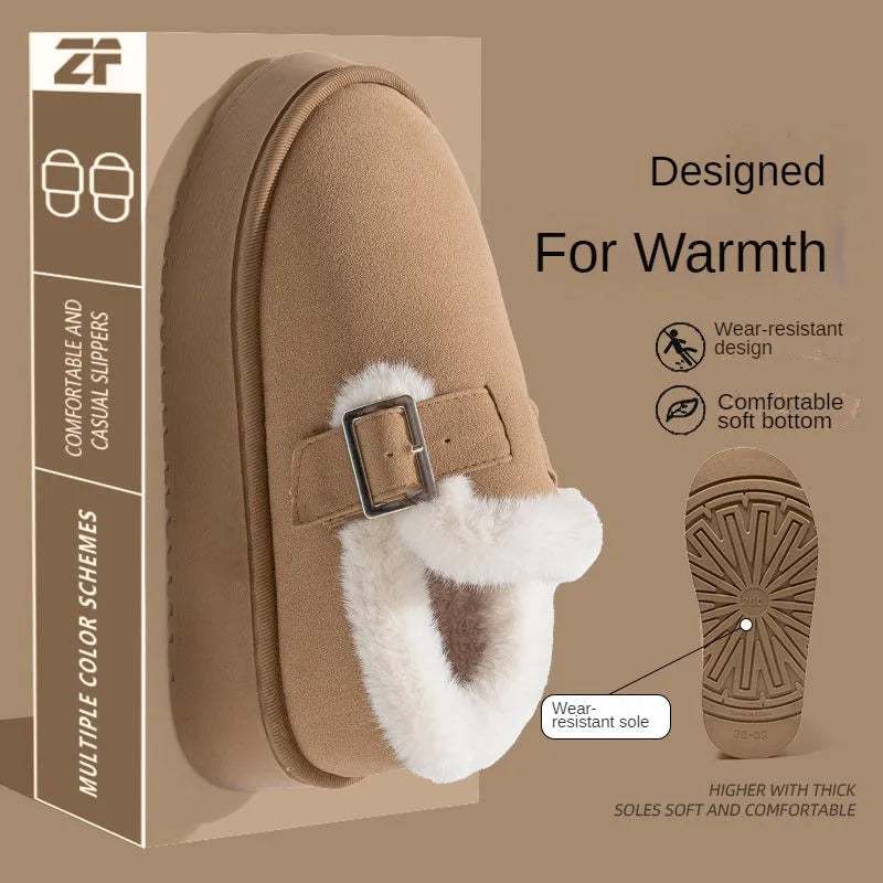 Women's Boken Shoes™ Plush Retro Bean Home Cotton Shoes