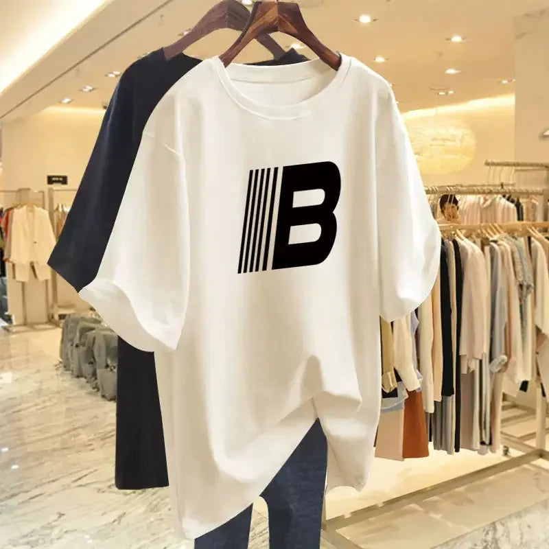 Women's Short Sleeve T-Shirt™ Cotton Letter Loose Summer Short Sleeve T-shirt