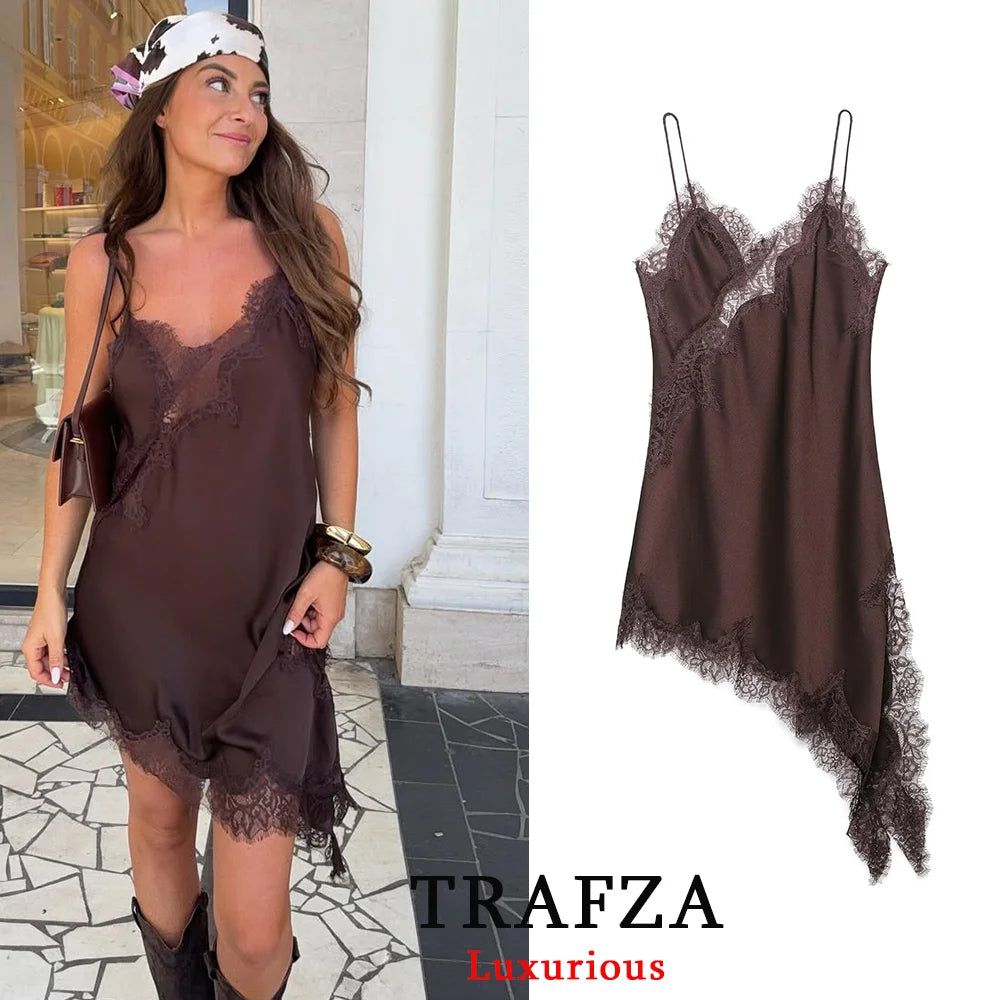 Woman's Tops™ TRAFZA V Neck Patchwork Sleeveless Y2K Girl Tops