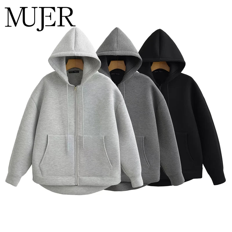 Women's Hoodies™ Long Sleeve Oversized Zip Hoodies