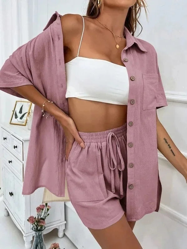Women's Cotton Shorts Set™ Summer Simple Design Clothes