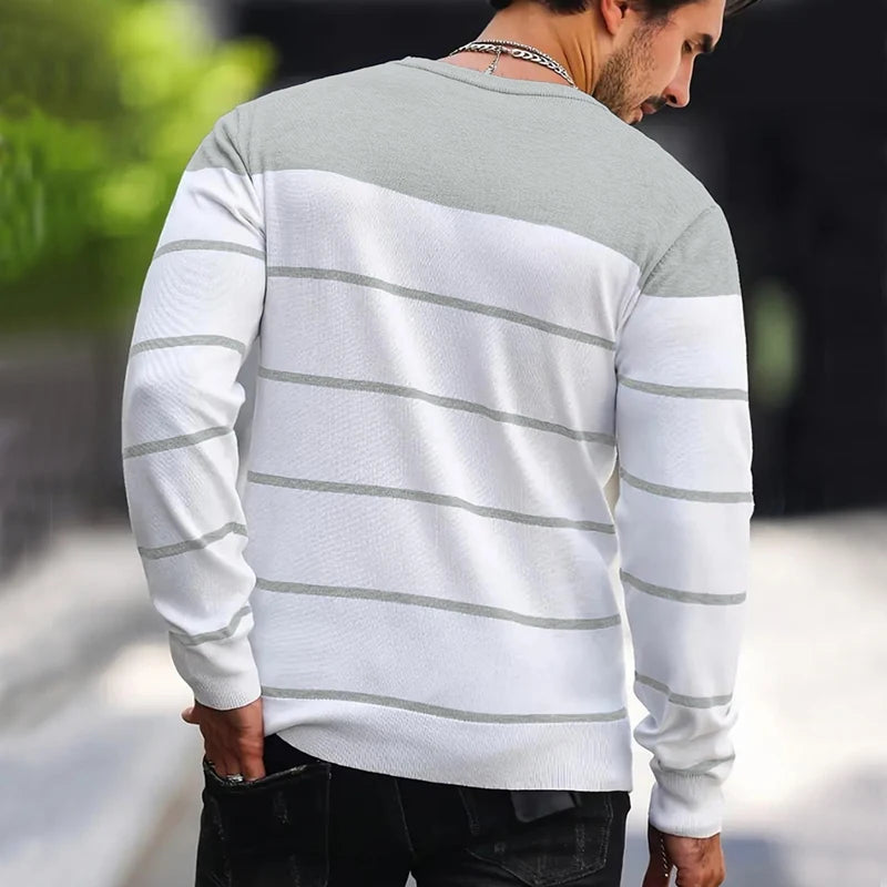Men's Sweater™ O-neck Cotton Pullover Striped Knitted Sweaters