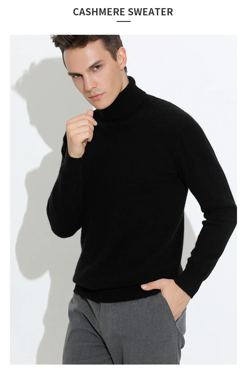 Men's Sweater™ Turtleneck Cashmere Cotton Blend Knitted Pullover
