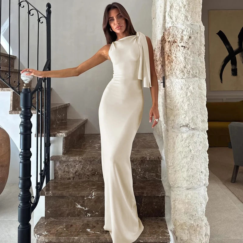 Women's Solid O Neck Sleeveless Patchwork Dress™ Bodycon Maxi Prom Summer Dress