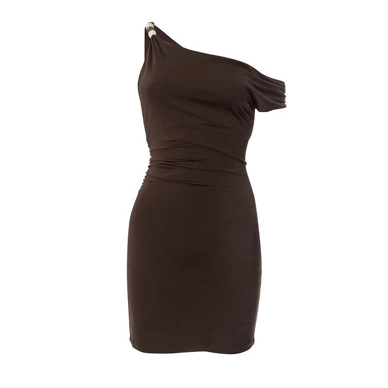 Women's CUTENOVA Dress™ Diagonal Shoulder Asymmetric Style Mini Dresses