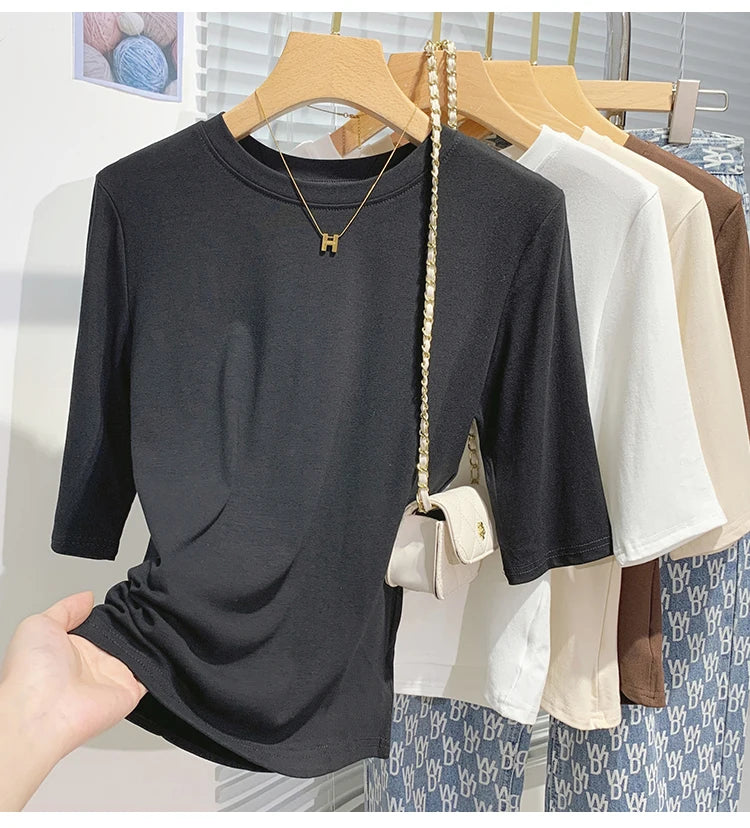 Women's T-shirt™ AOSSVIAO Summer Cotton Crew Neck Short Sleeve Tops Shirts