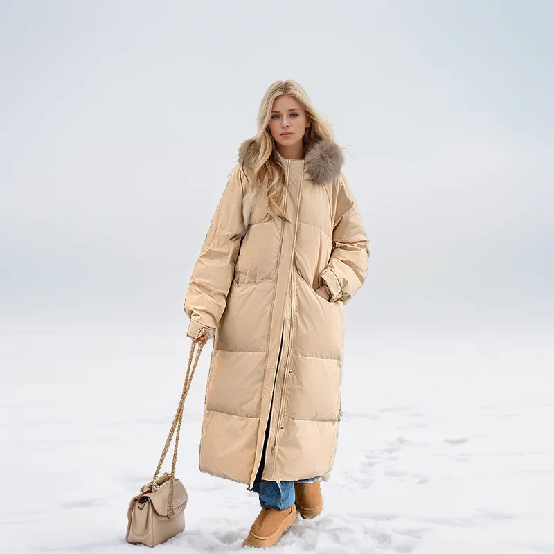 Women's Padded Jacket™ Long Over-the-knee Jacket Fur Collar Warm Thicken Cotton Parkas Coats
