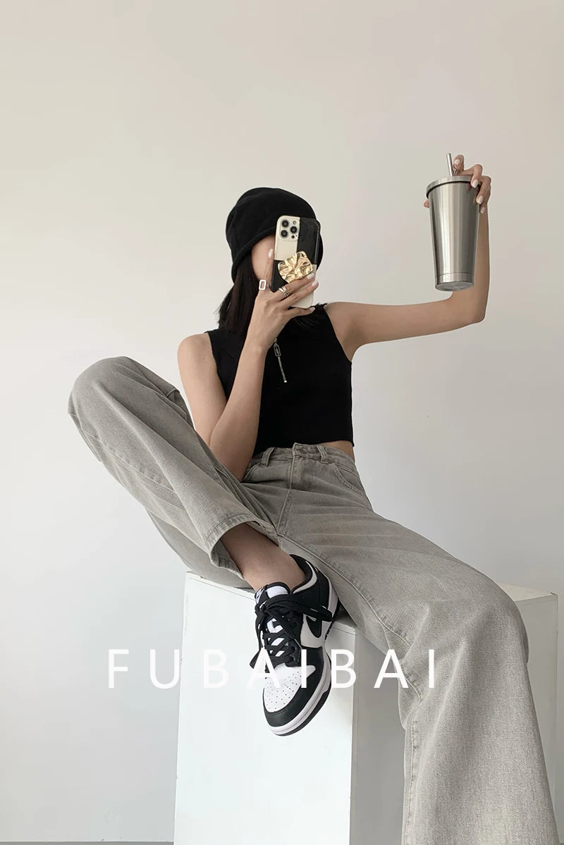 Women's Jeans™ High Waist Vintage Straight Baggy Denim Pants