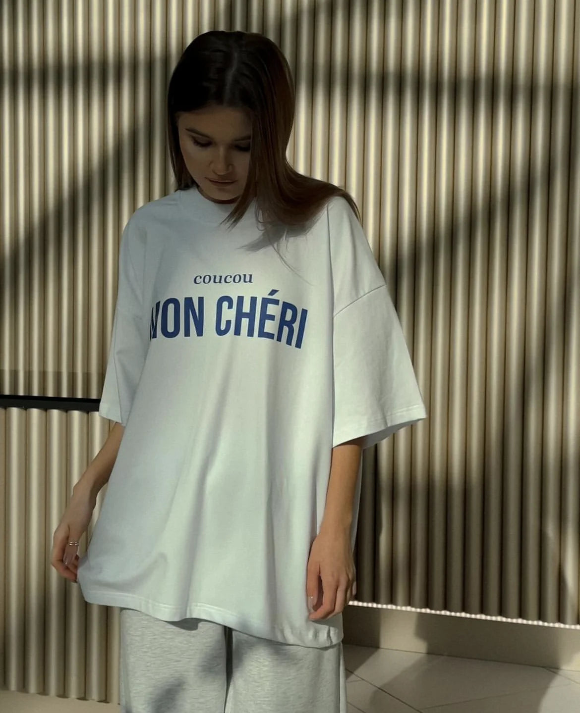 Women's Mon Cheri Letter Printed T Shirt™ Cotton Short Sleeve Oversized Tops