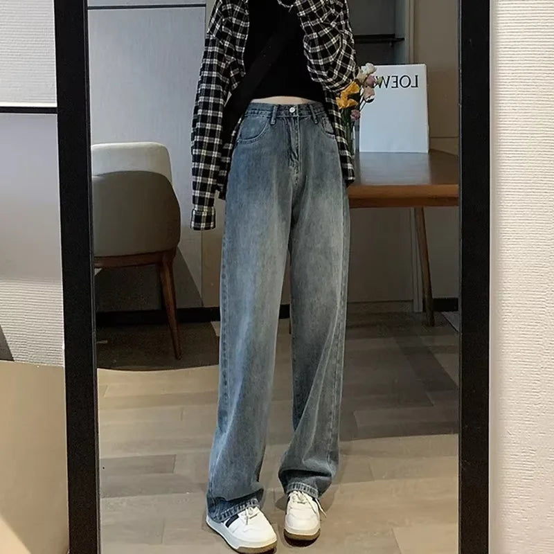 Women's High Waisted Slim Jeans™ Casual Loose Thin Floor Pants Wide Leg Pants