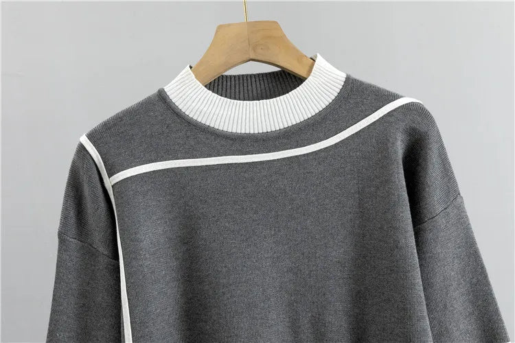 Women's Knitted Suit™ Autumn 2 Pieces Set Knitted Long Sleeve Pullovers Sweater Casual Patchwork Fashion Tops and Pants Suit