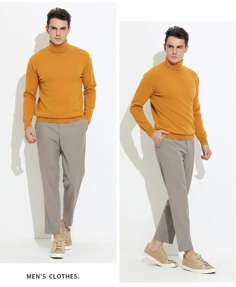 Men's Sweater™ Turtleneck Cashmere Cotton Blend Knitted Pullover