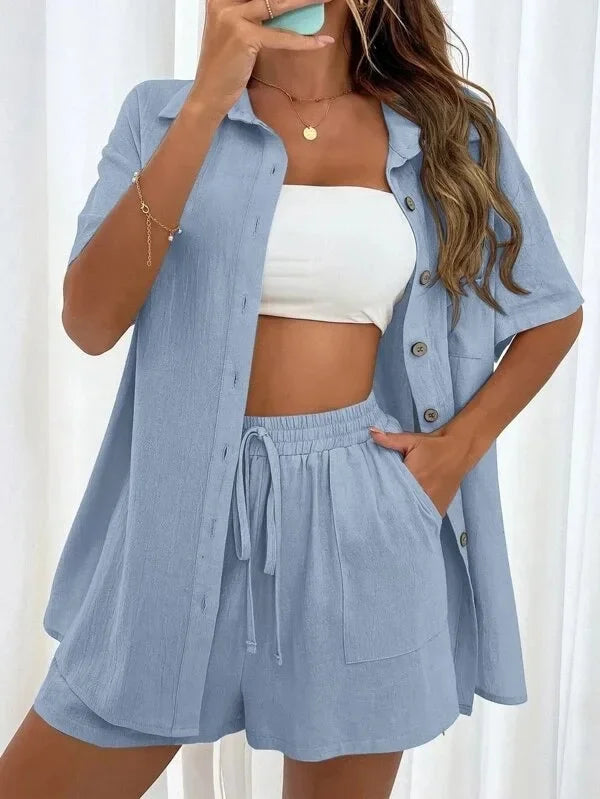 Women's Cotton Shorts Set™ Summer Simple Design Clothes