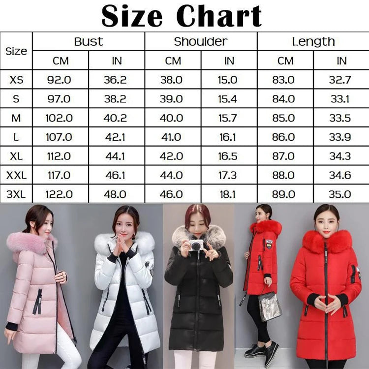 Women Winter Fur Collar™ Hooded Long Slim Jacket