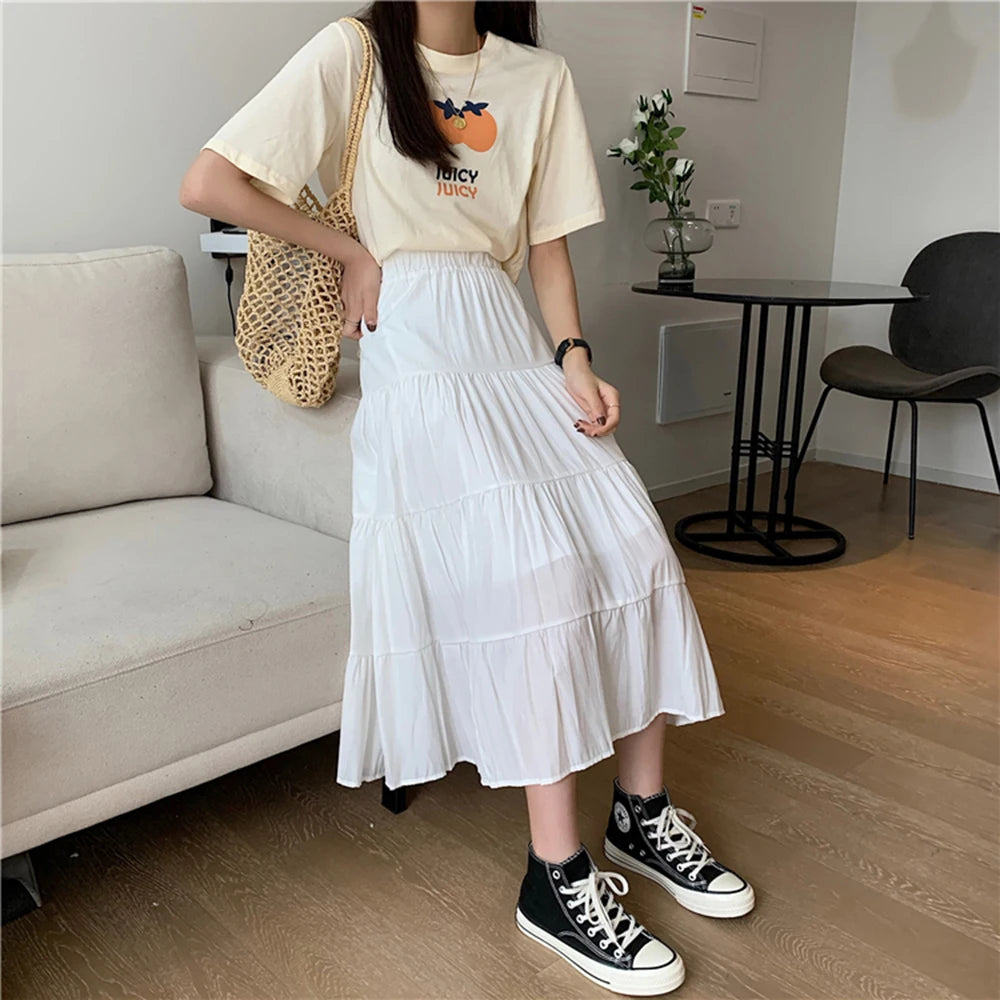 Women's Chiffon Skirt™ Vintage High Waist Elastic Patchwork A-line Skirts