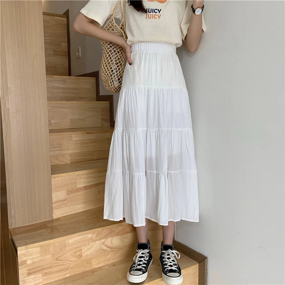 Women's Chiffon Skirt™ Vintage High Waist Elastic Patchwork A-line Skirts