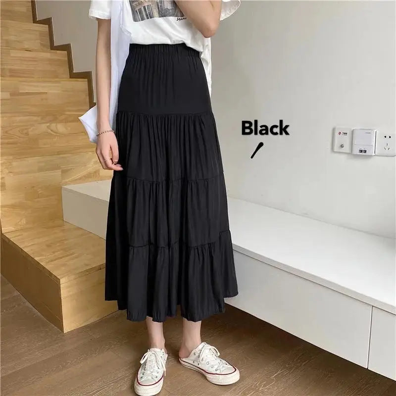 Women's Chiffon Skirt™ Vintage High Waist Elastic Patchwork A-line Skirts