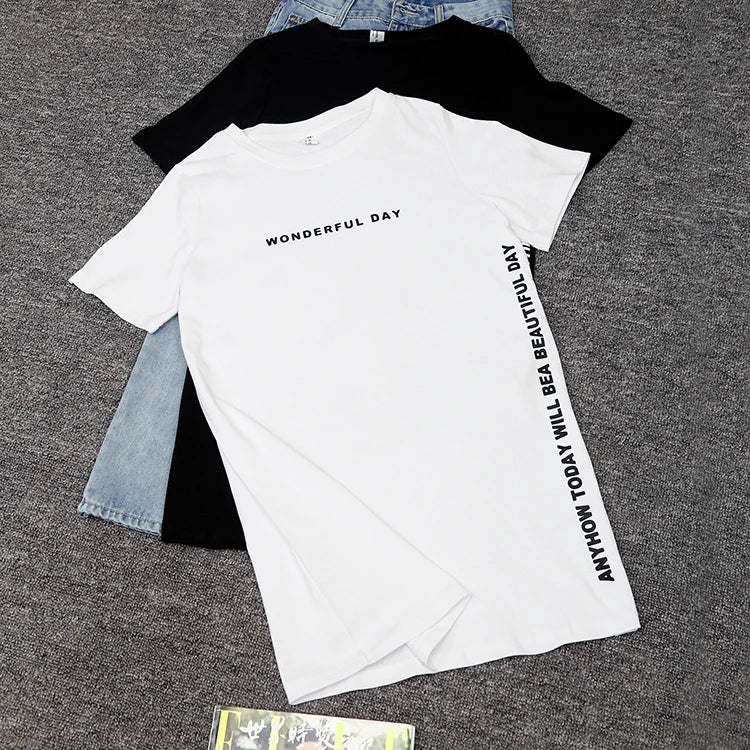 Women's T-shirts™ Summer  Loose Slit Tops Cotton Short sleeve t-shirt