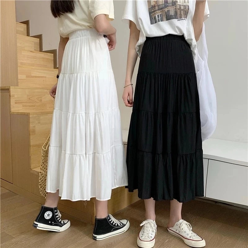 Women's Chiffon Skirt™ Vintage High Waist Elastic Patchwork A-line Skirts