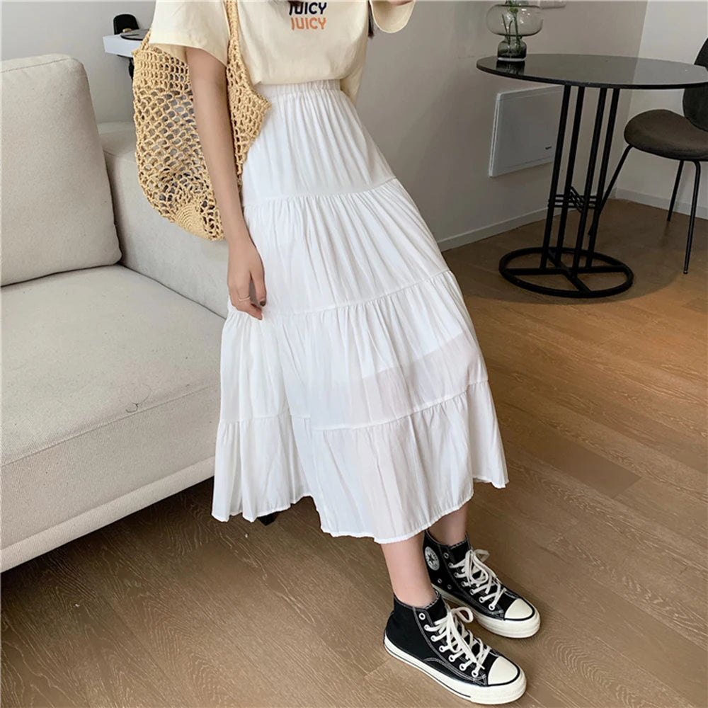 Women's Chiffon Skirt™ Vintage High Waist Elastic Patchwork A-line Skirts