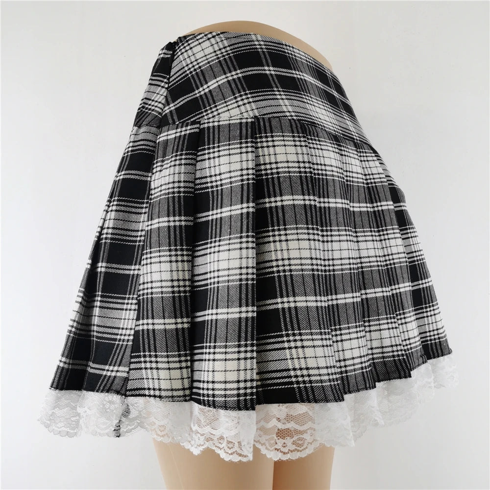 Women's Harajuku Punk Gothic Mini Skirt™ High Waist Patchwork Bandage Skirt
