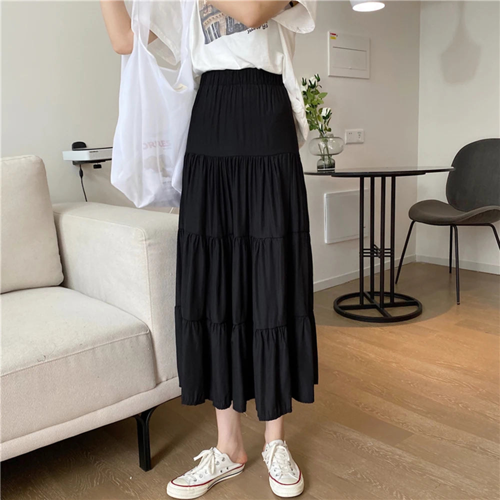Women's Chiffon Skirt™ Vintage High Waist Elastic Patchwork A-line Skirts