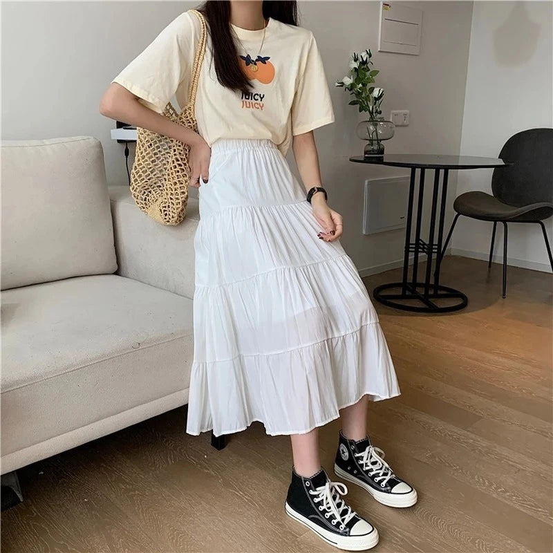 Women's Chiffon Skirt™ Vintage High Waist Elastic Patchwork A-line Skirts