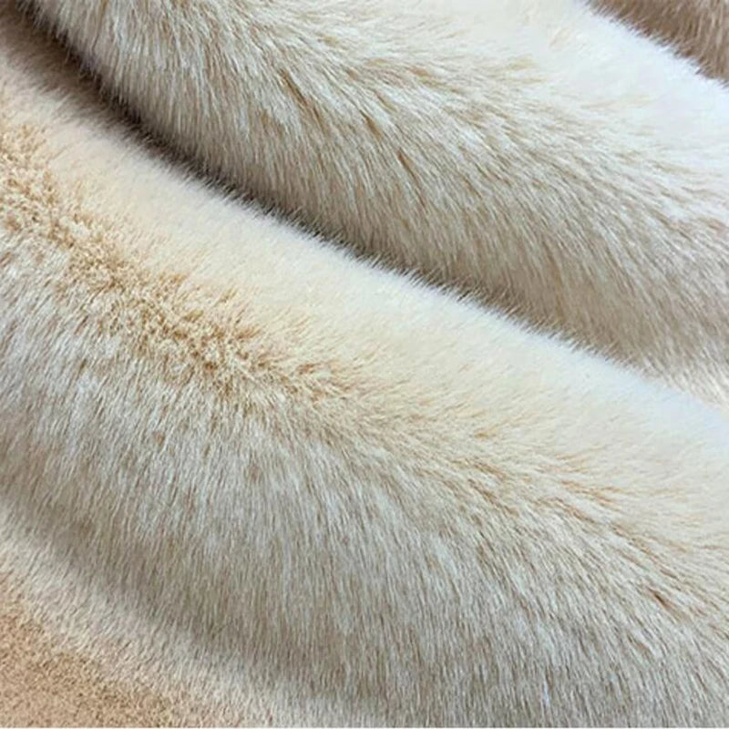 Women's High Quality Faux™ Rabbit Long Fur Coat Loose Lapel Thick Warm Plus Size Female Plush Coats