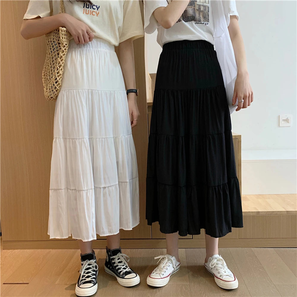 Women's Chiffon Skirt™ Vintage High Waist Elastic Patchwork A-line Skirts