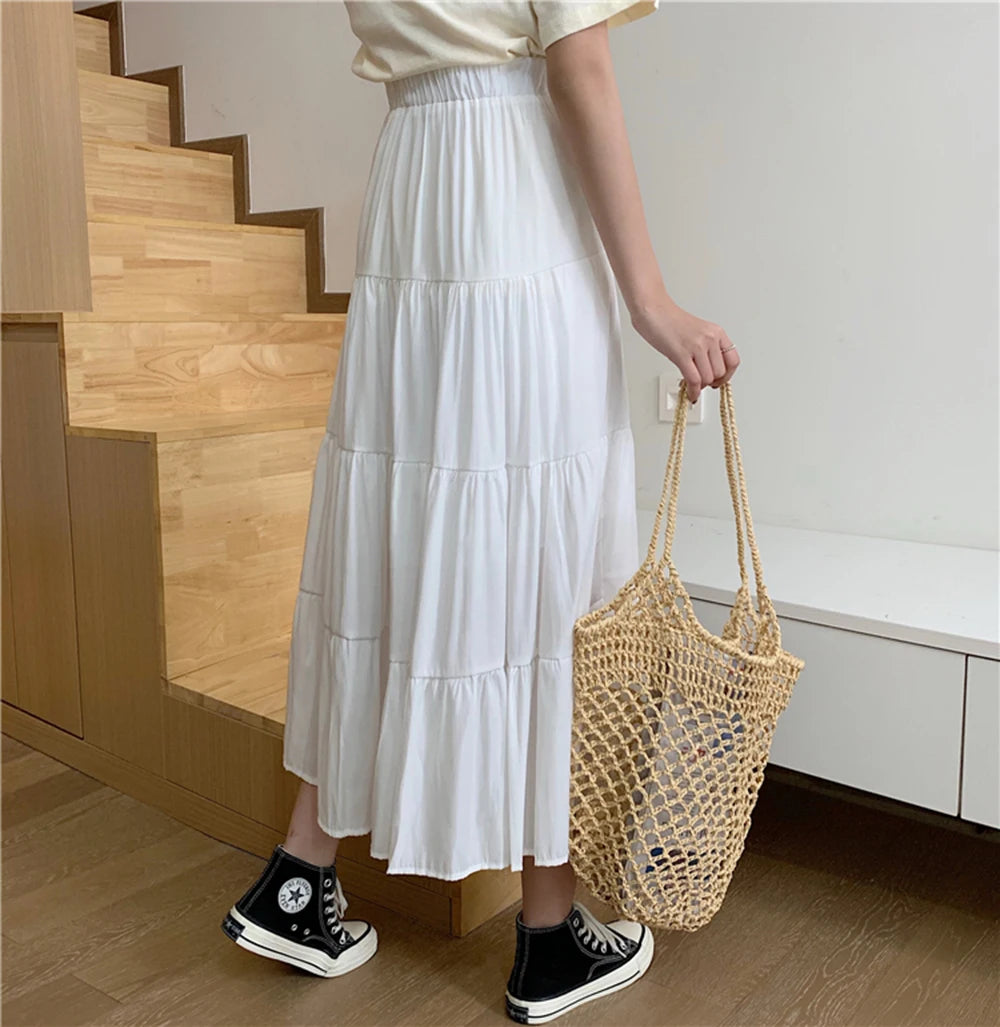 Women's Chiffon Skirt™ Vintage High Waist Elastic Patchwork A-line Skirts