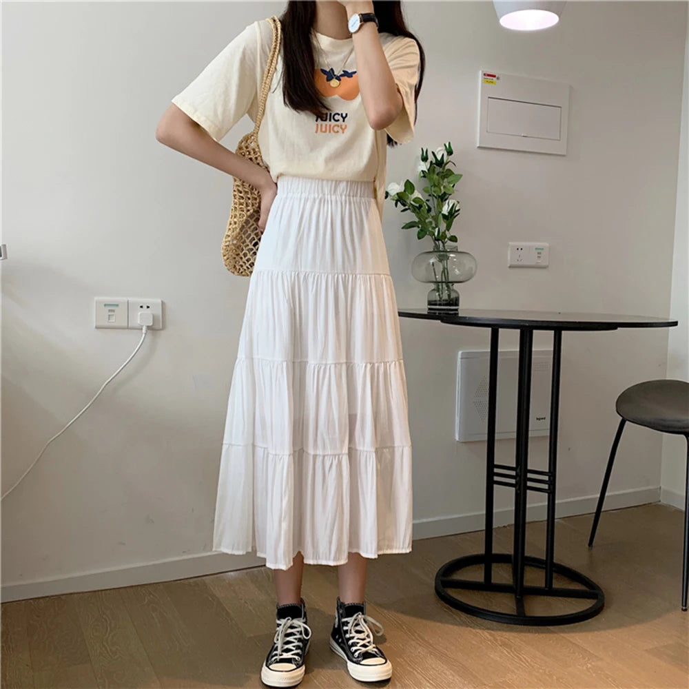 Women's Chiffon Skirt™ Vintage High Waist Elastic Patchwork A-line Skirts