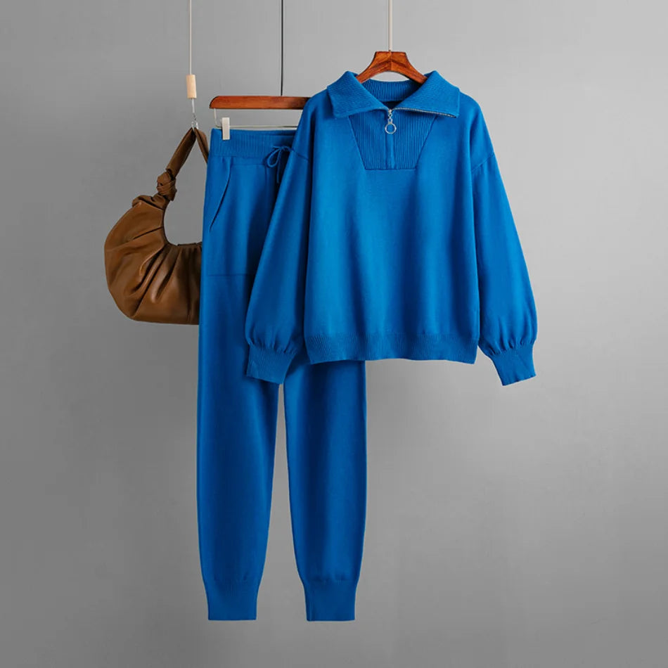Women's Knitted Suit™ 2 Piece Sets Outfit Trouser Oversized Casual Sweaters Jogging Knitwear Tracksuit