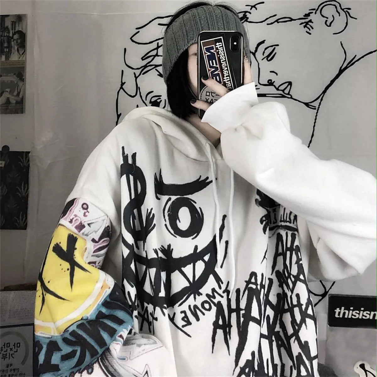 Women's Gothic Hoodie™ Japan Cartoon Hip Hop Punk Oversize Hoodie Sweatshirt