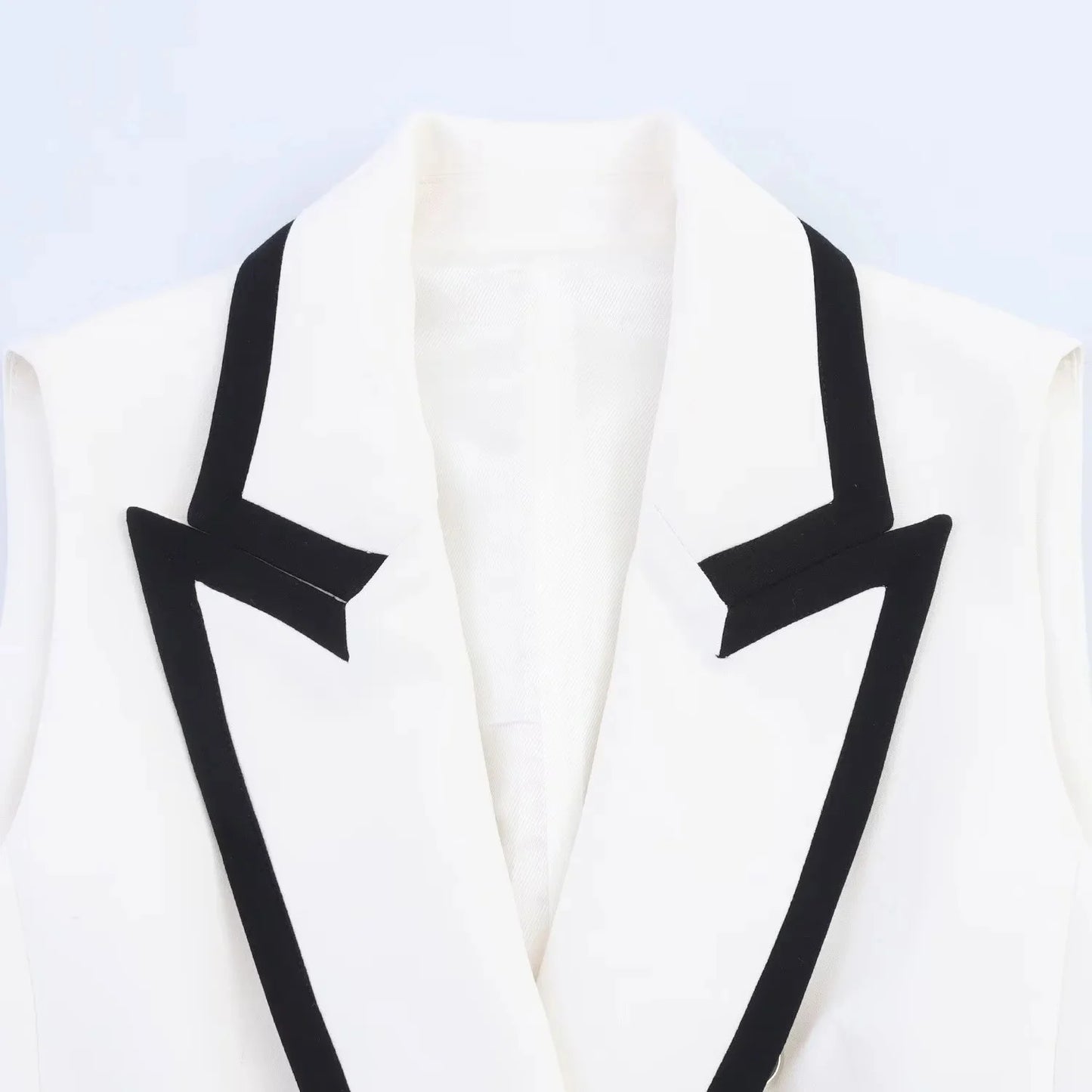 Women's Summer Suit™ TRAFZA Causal Chic Patchwork V Neck Double Breasted Vest Blazer Straight Shorts Spring Summer Sets