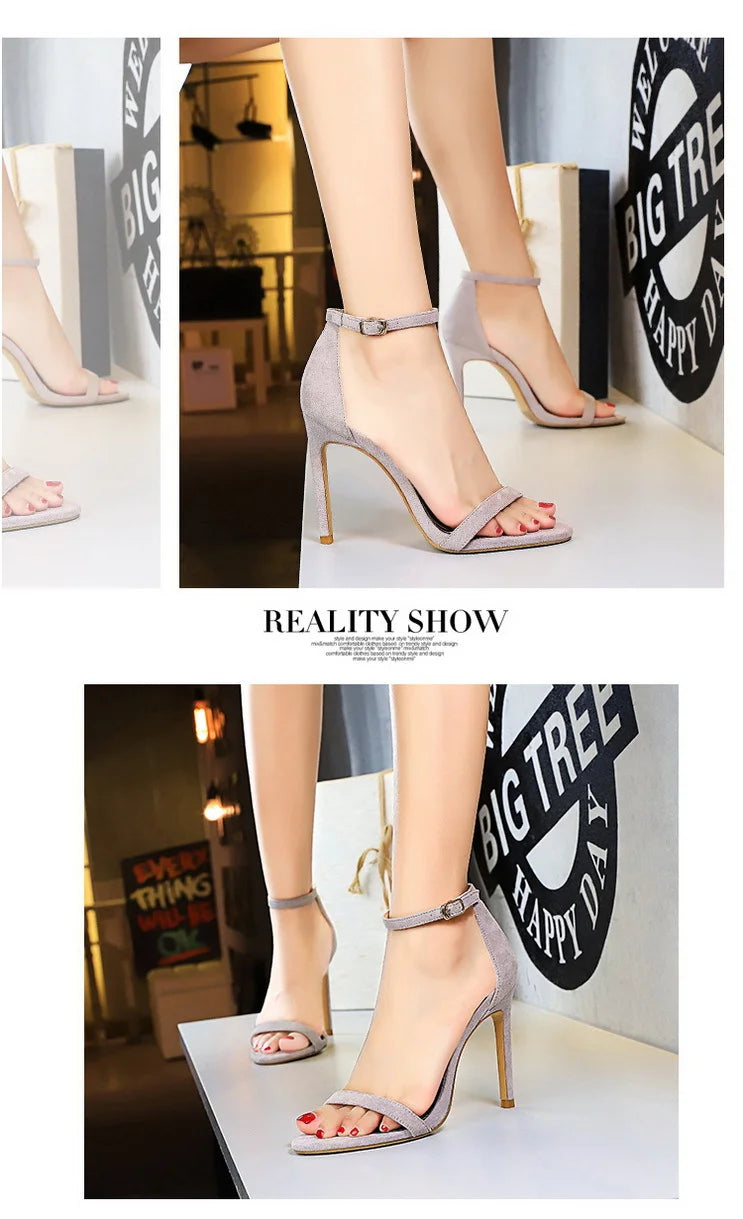 Women's Summer High Heels™ Velvet Surface One-band Ankle Cool Pu High Heels