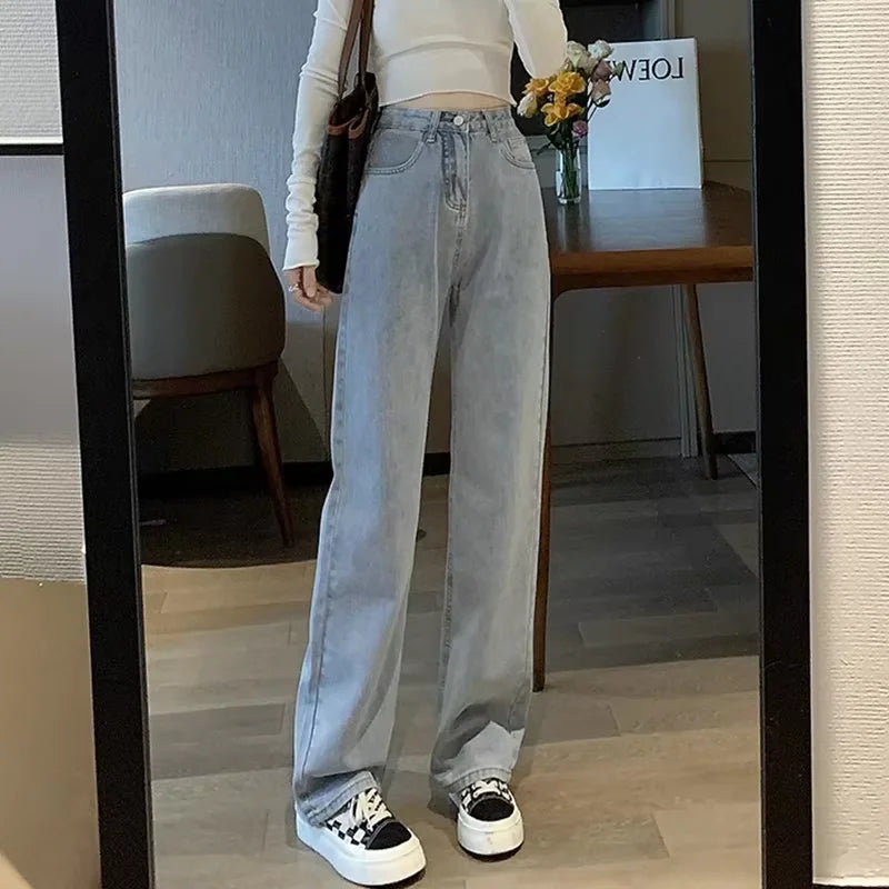 Women's High Waisted Slim Jeans™ Casual Loose Thin Floor Pants Wide Leg Pants