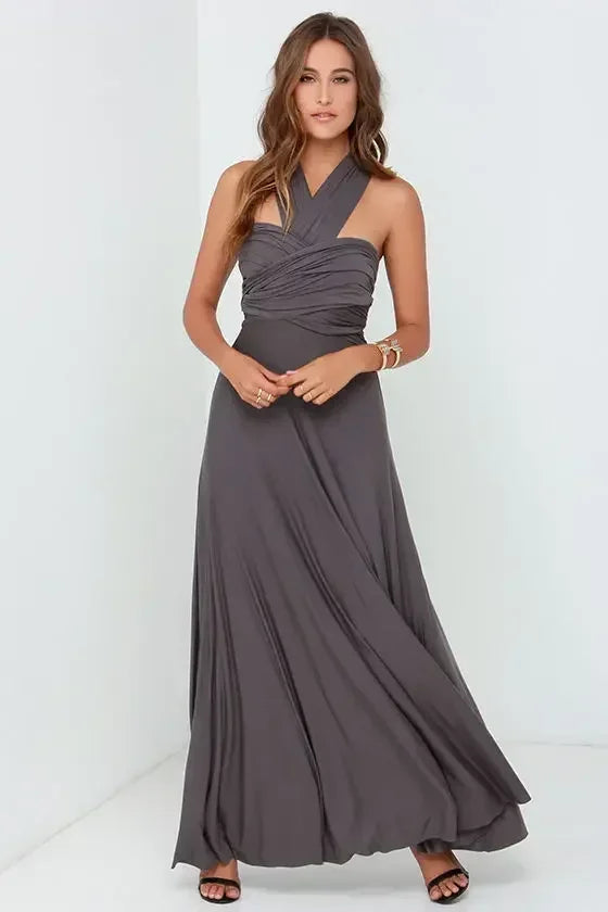 Women's Multi-worn V-neck Long Dress™ Strapped Summer Maxi Dress