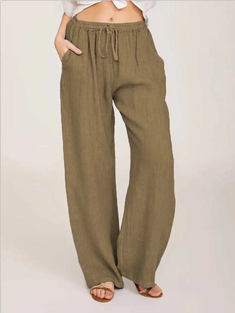 Women's Pants™ Large Loose Cotton Hemp Casual Pants