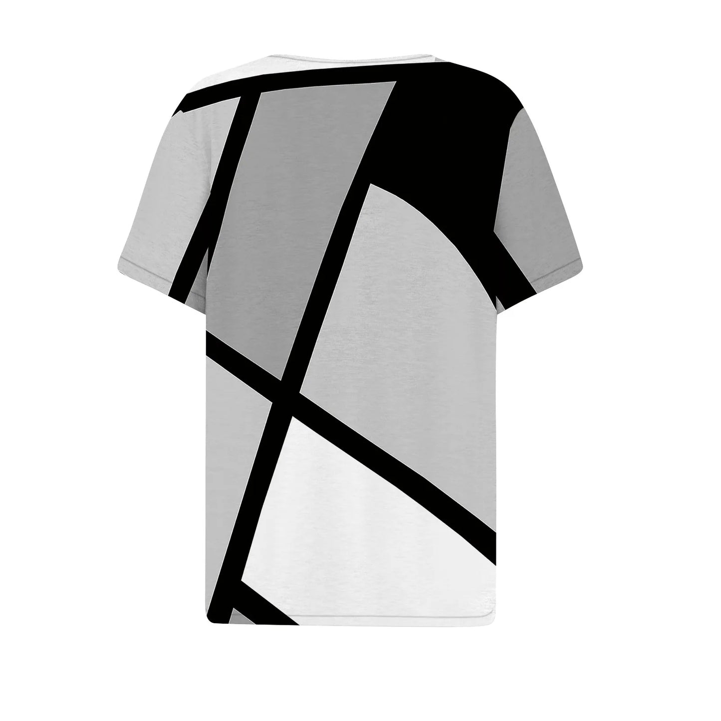 Women's Summer Patchwork T-Shirts™ Short Sleeve Loose Ladies V-Neck Tops
