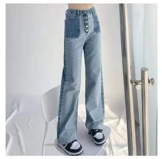 Women's High-Waisted Slim Jeans™ Plus Size Straight-Leg Long Pants