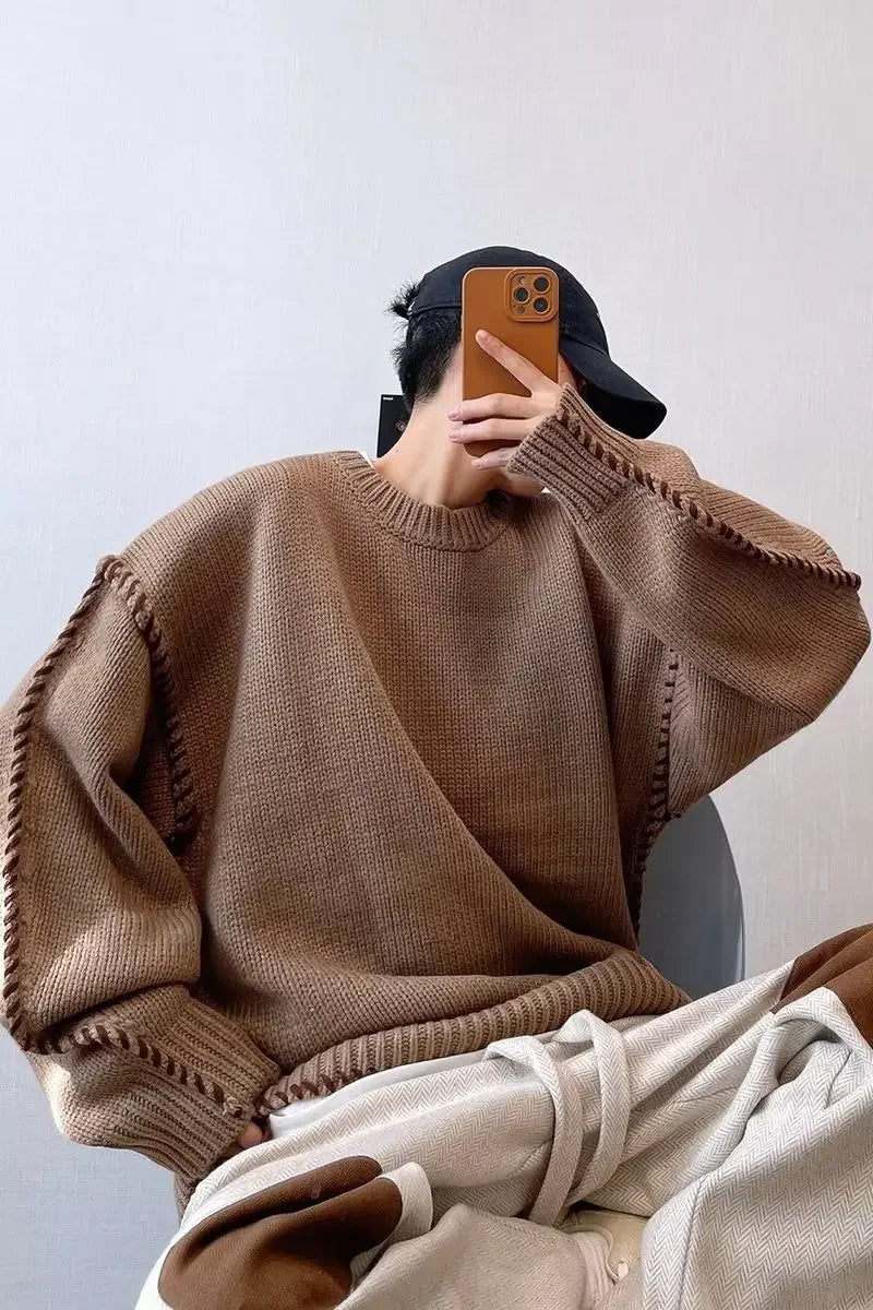 Men's Knitted Sweater™ Casual Versatile Long Sleeve round Neck Thick Sweater