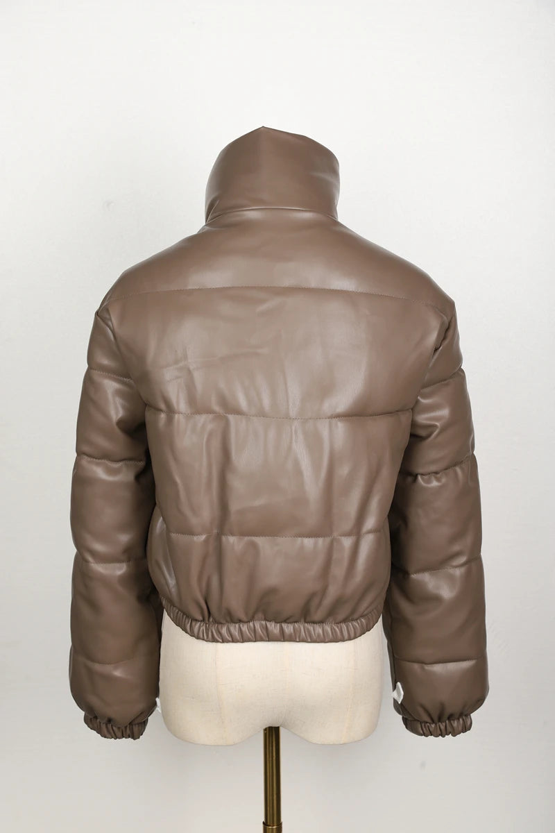 Women's  Parka Jacket™  Thick  PU Leather Jacket