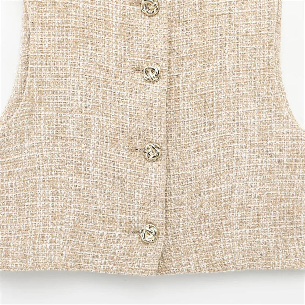 Women's Summer Suit™ Retro Texture Short Tank Top & Shorts Set
